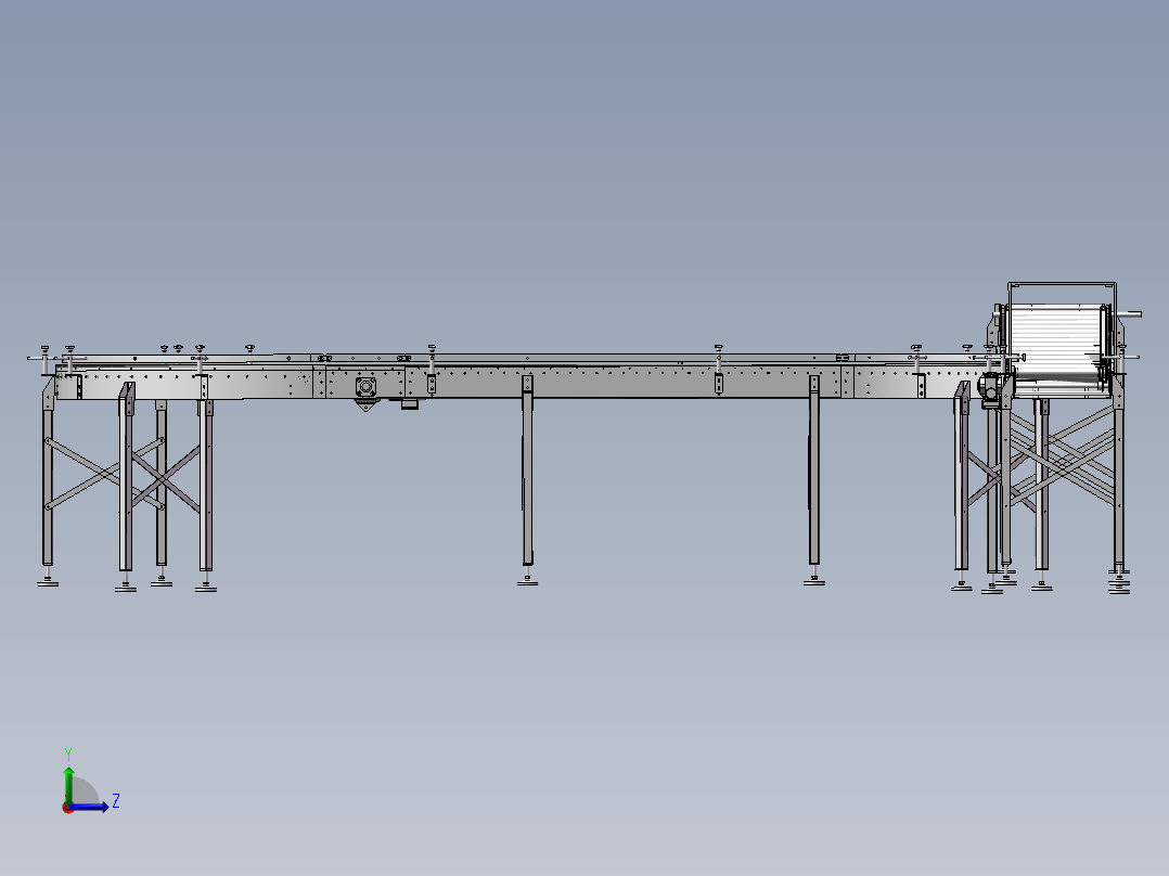 H形滚筒输送线左视图