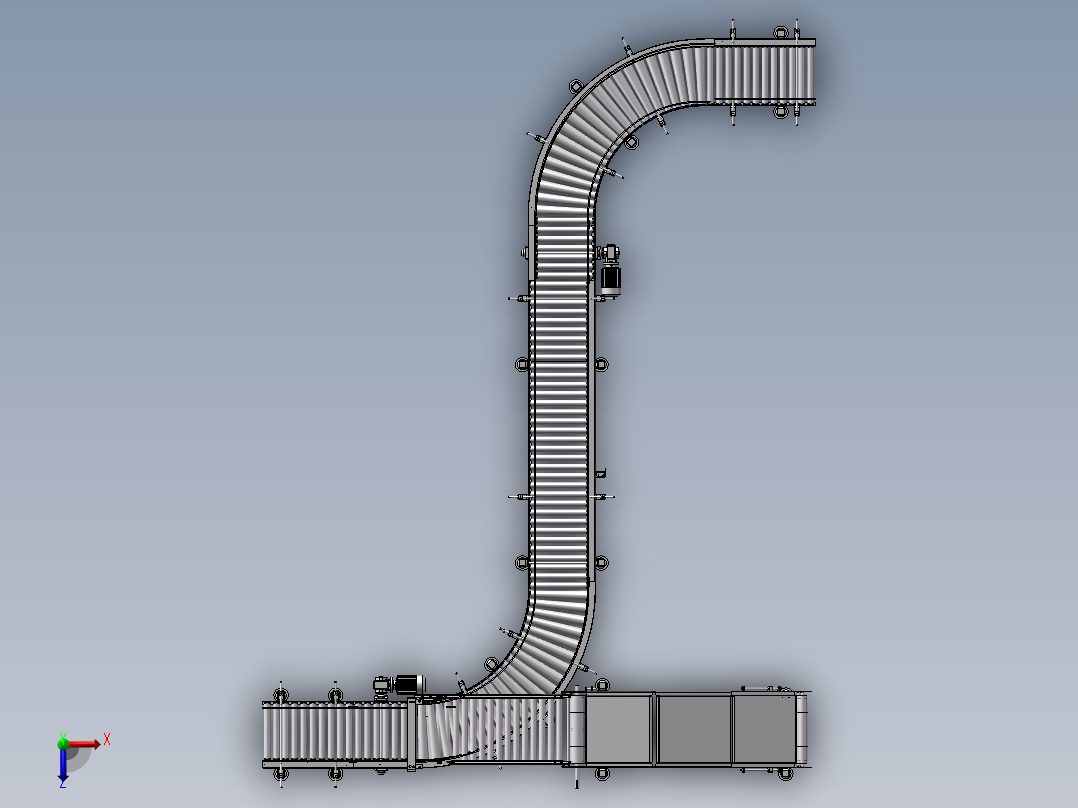 H形滚筒输送线俯视图