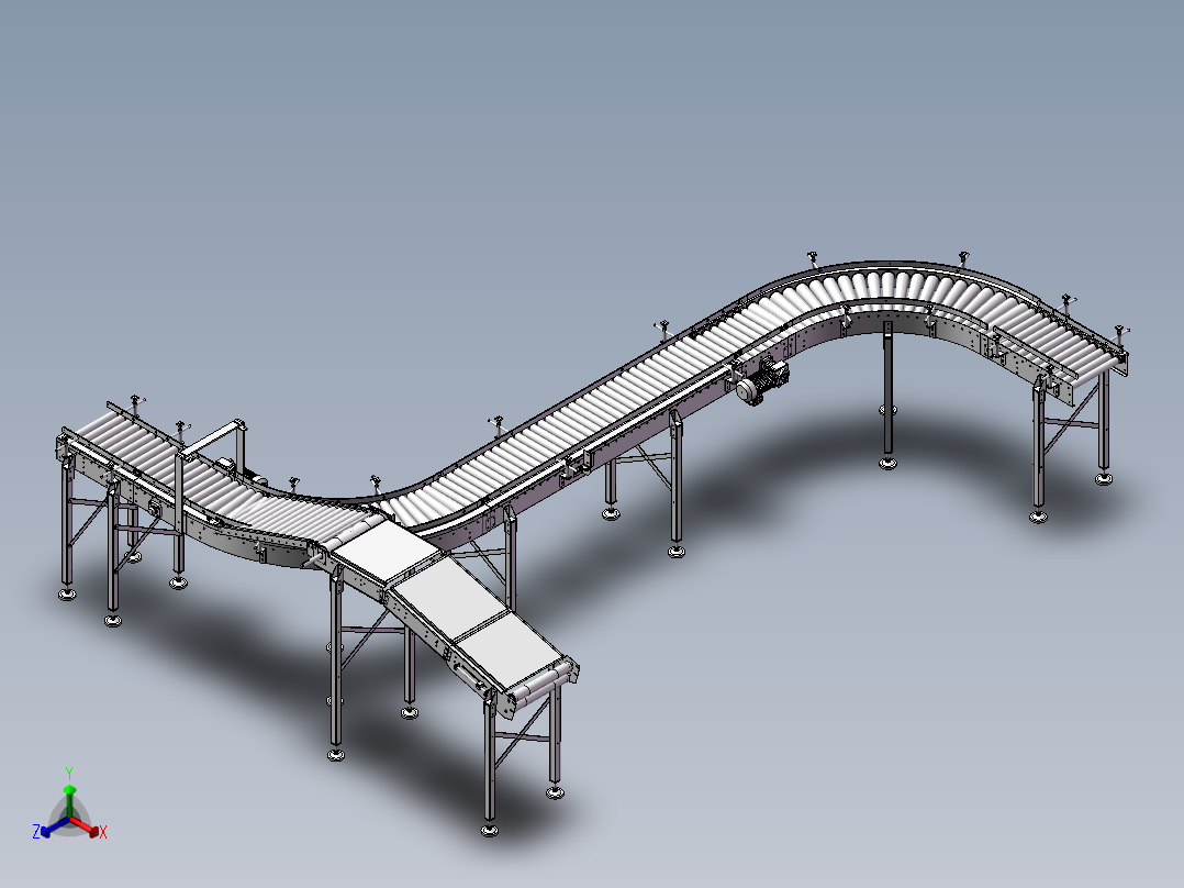 H形滚筒输送线正等轴测图