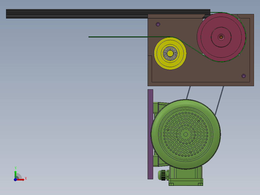 平皮带流水线驱动端模块前视图
