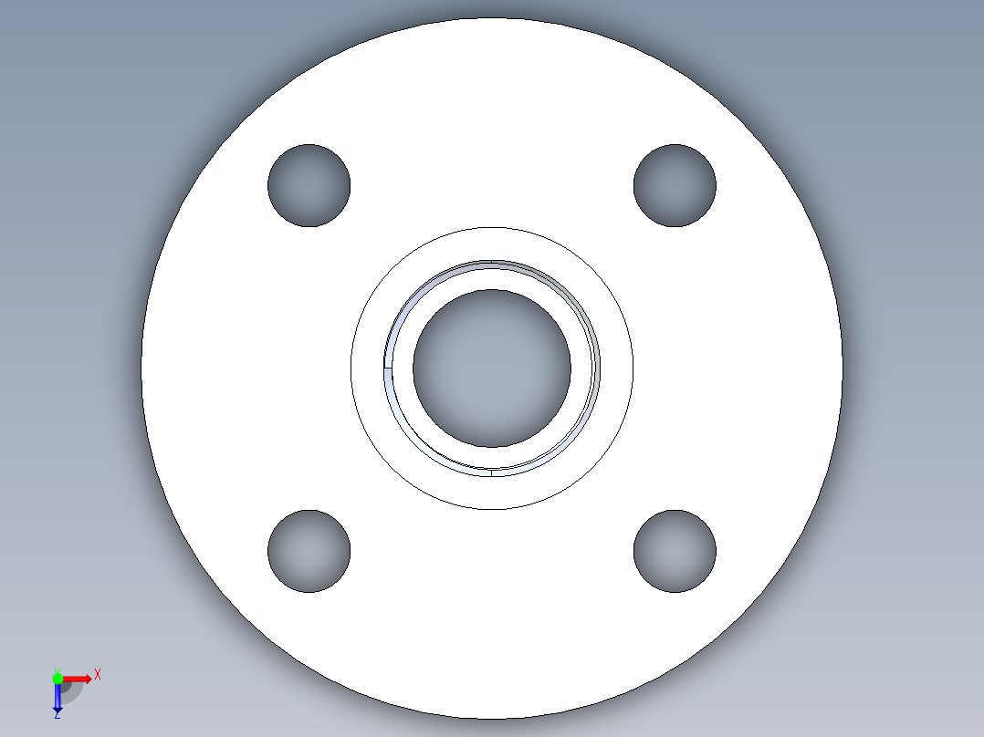 聚氯乙烯配件24-Sch80_Flange One-Piece_FPT_852-010_1in俯视图