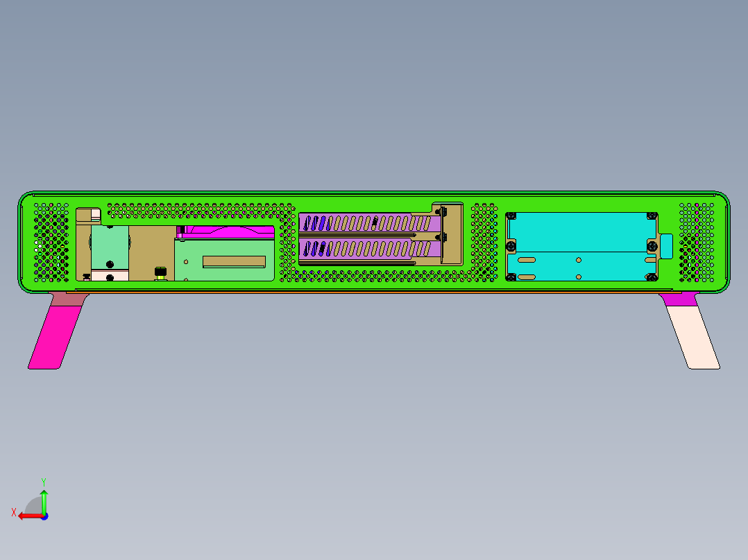 快睿Mini-ITX支架式机箱后视图