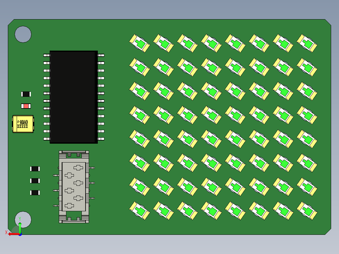 8x8 LED显示屏后视图