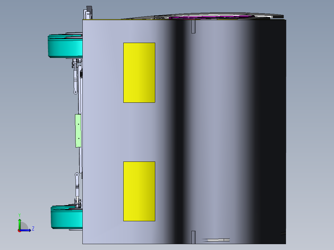 Q432-老年助力车的设计【三维SolidWorks】左视图
