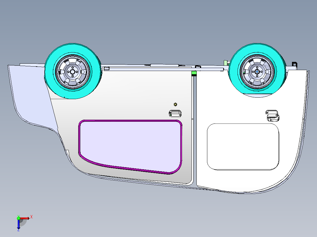 Q432-老年助力车的设计【三维SolidWorks】俯视图