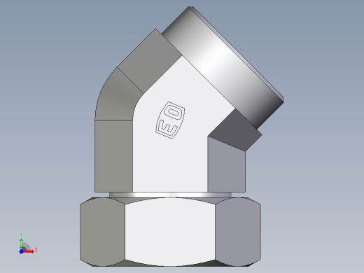卡套式工业通用硬管接头EO_Swivel_nut_45_deg_elbow_EV42LOMDCF前视缩略图