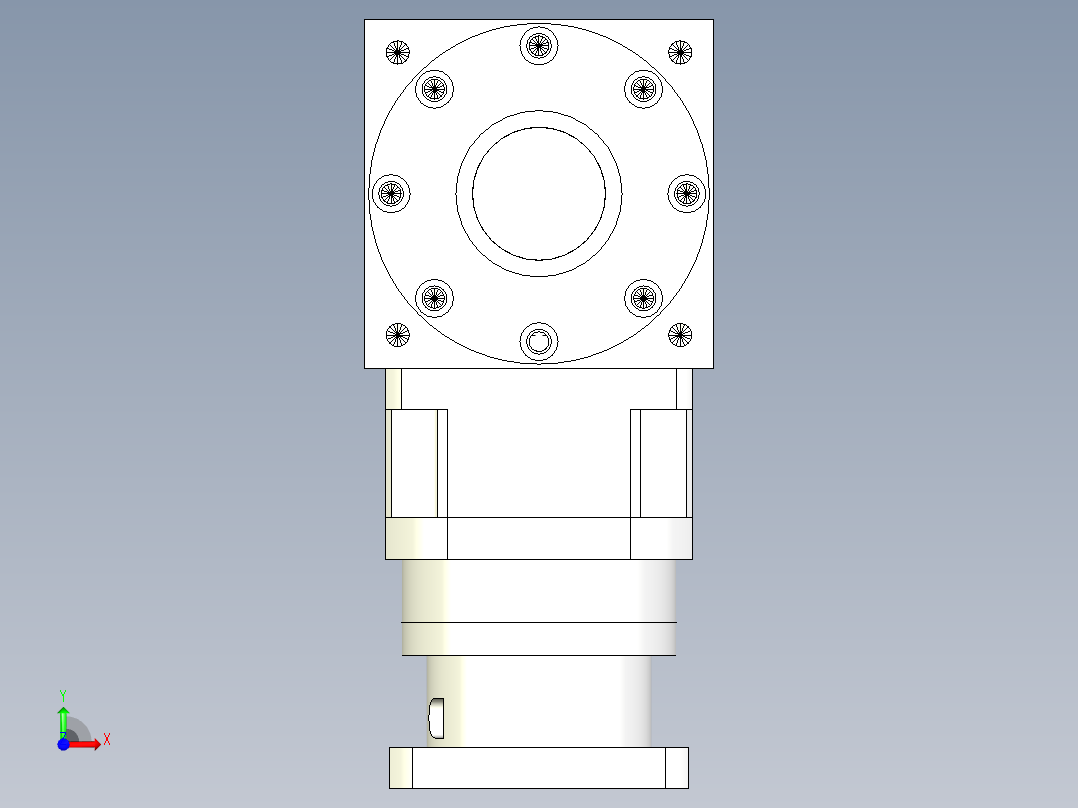 换向器PW210单轴 PLX180-L2 35-114.3-200-M12.stp前视图
