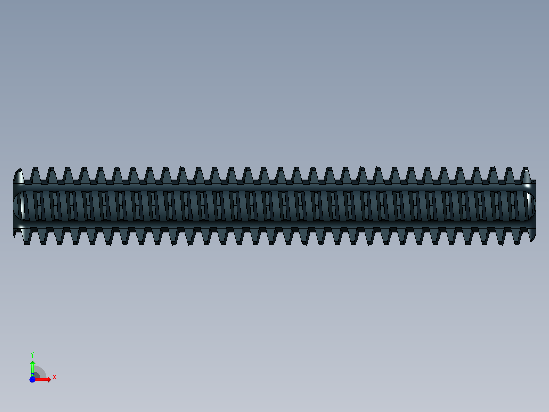 乐高机械组车桥-3705c01 Black Technic Axle 4 Threaded.IGS前视图