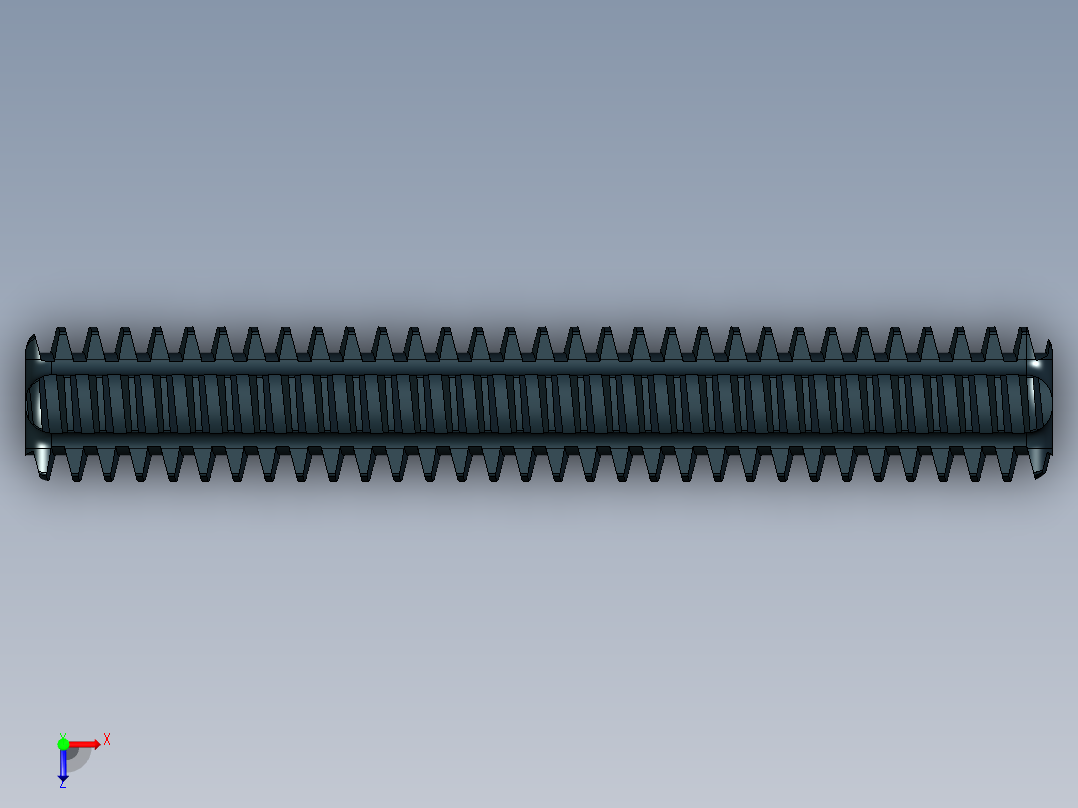 乐高机械组车桥-3705c01 Black Technic Axle 4 Threaded.IGS俯视图