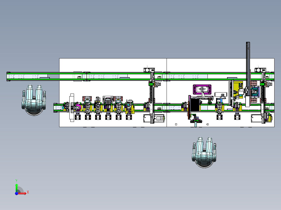 一种电池极耳弯折焊接联合机sw18可编辑前视图