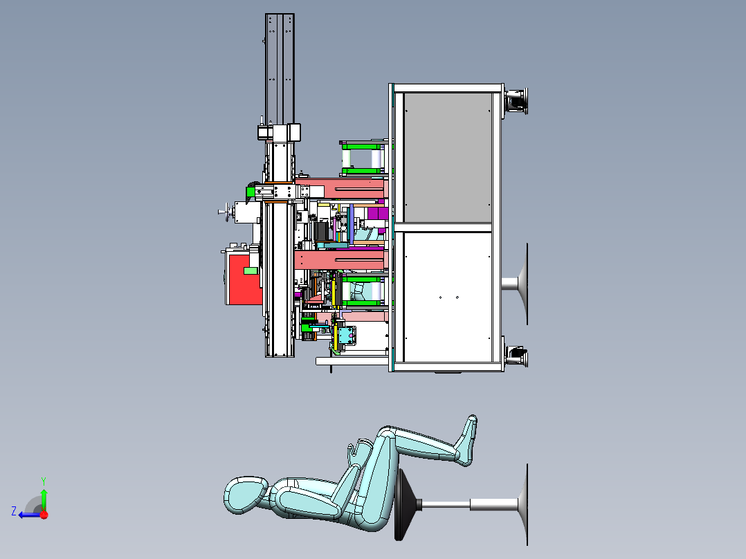 一种电池极耳弯折焊接联合机sw18可编辑右视图