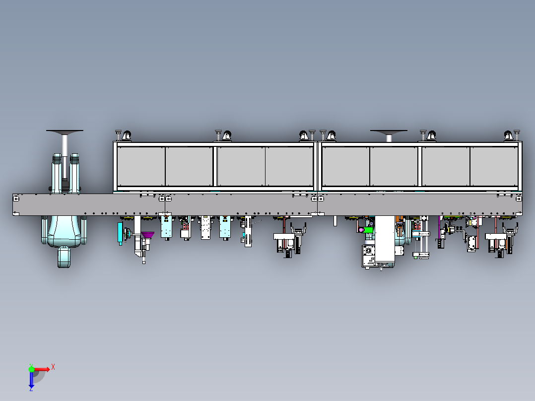 一种电池极耳弯折焊接联合机sw18可编辑俯视图