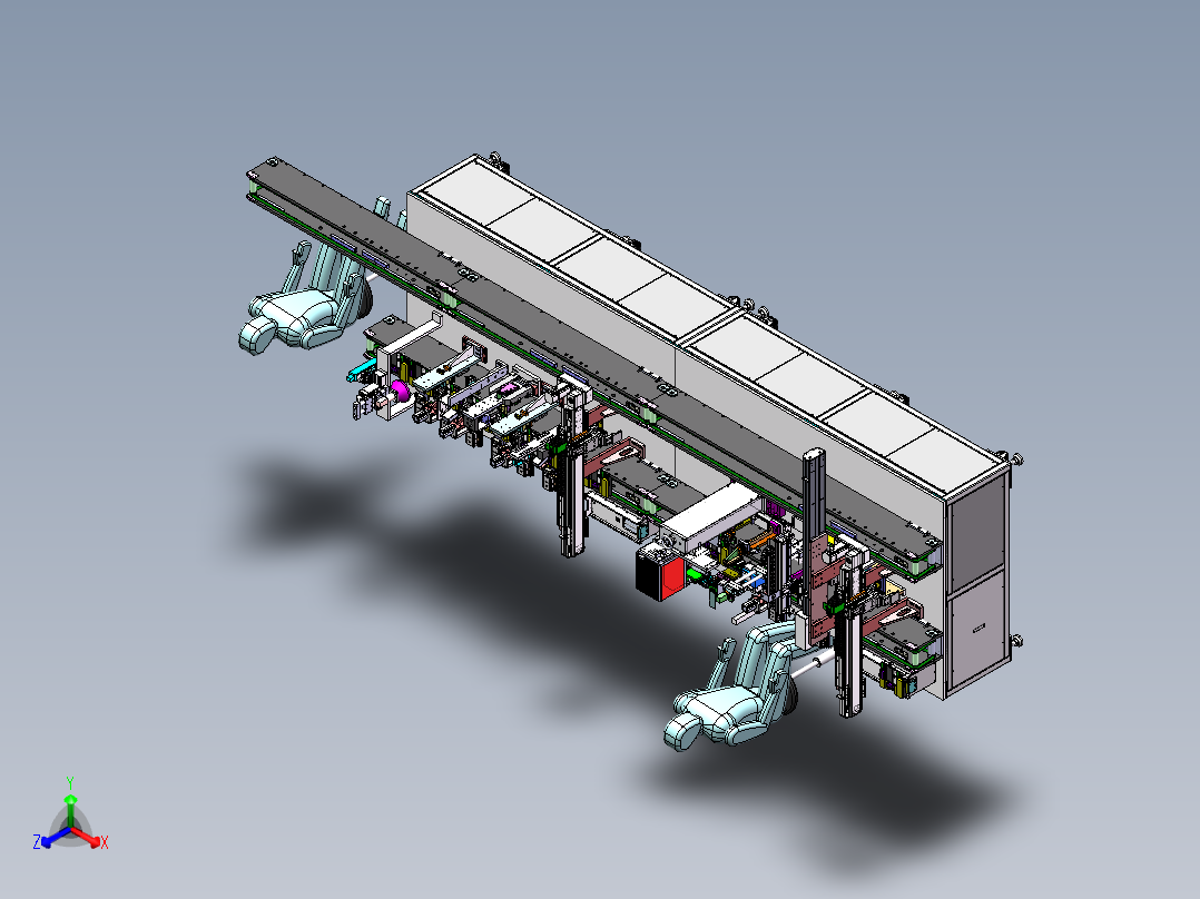 一种电池极耳弯折焊接联合机sw18可编辑正等轴测图