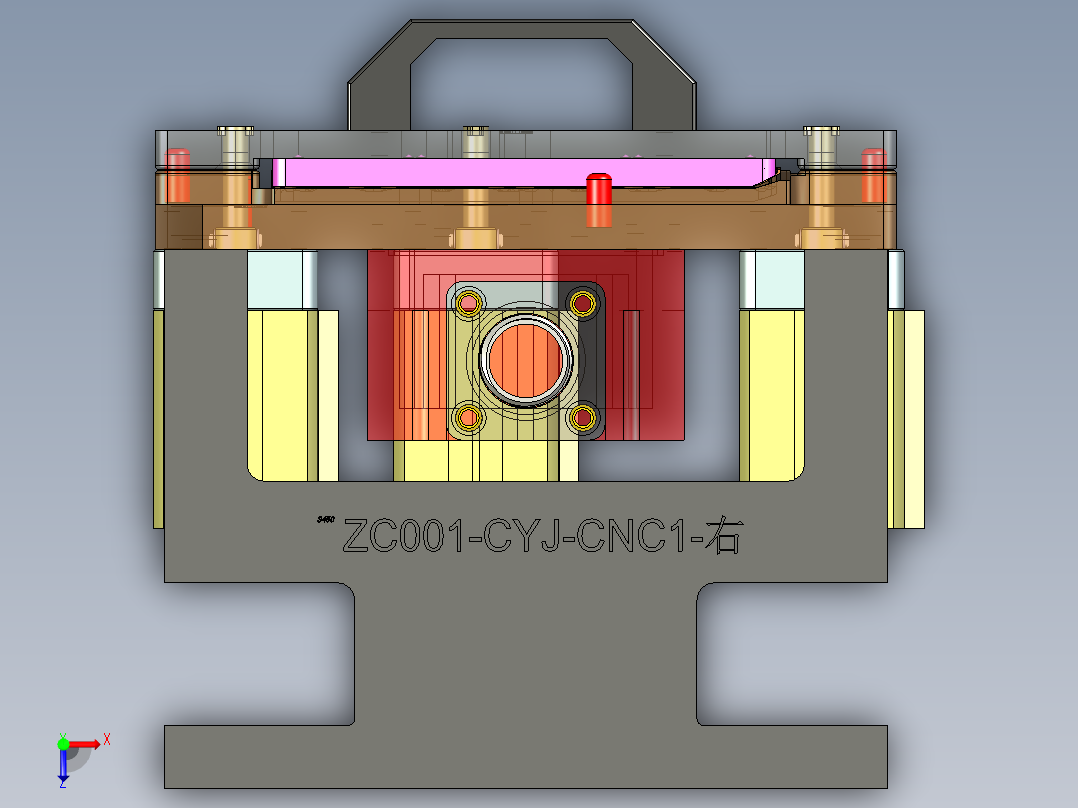 ZC001-笔记本CNC工装夹具三维模型CXJ001-CNC1-191228俯视图