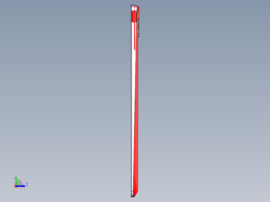 笔记本C壳铣外形程序模型左视图