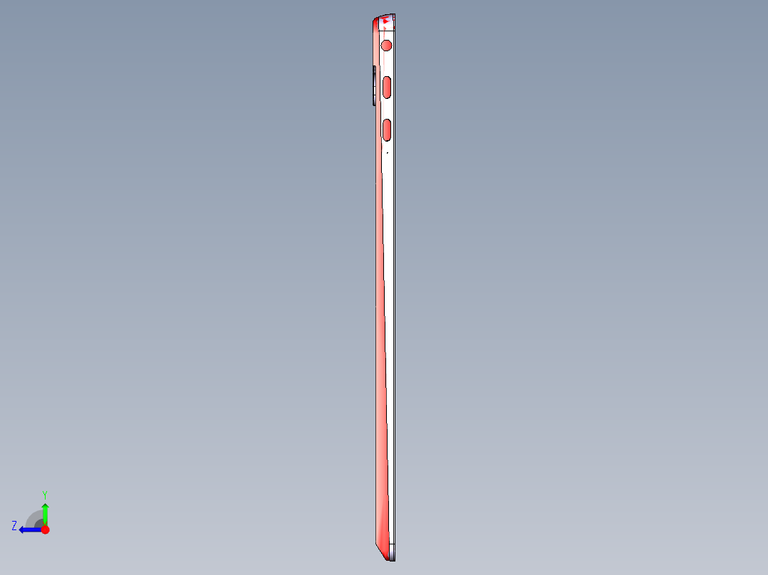 笔记本C壳铣外形程序模型右视图