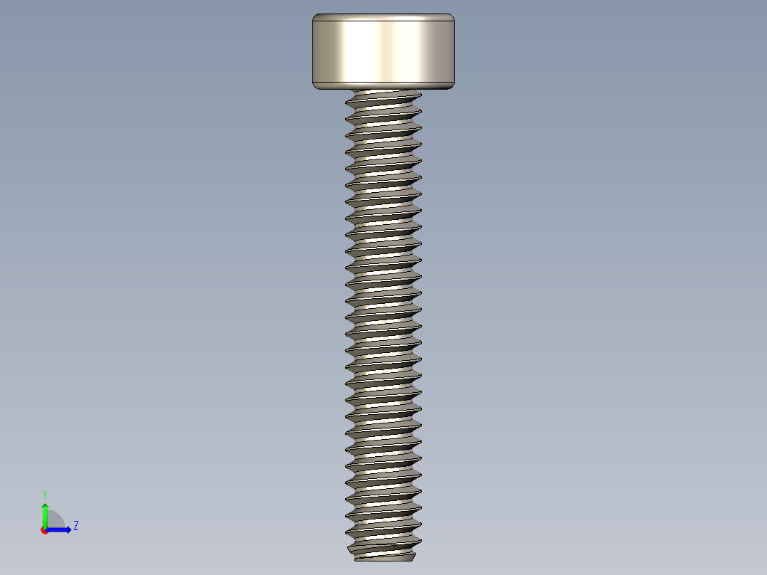 Screw_DIN_912_M1.6x10F_A2.STEP公制内六角螺钉左视图