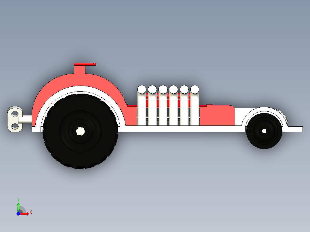 A3003239-橡皮筋动力拖拉机前视图