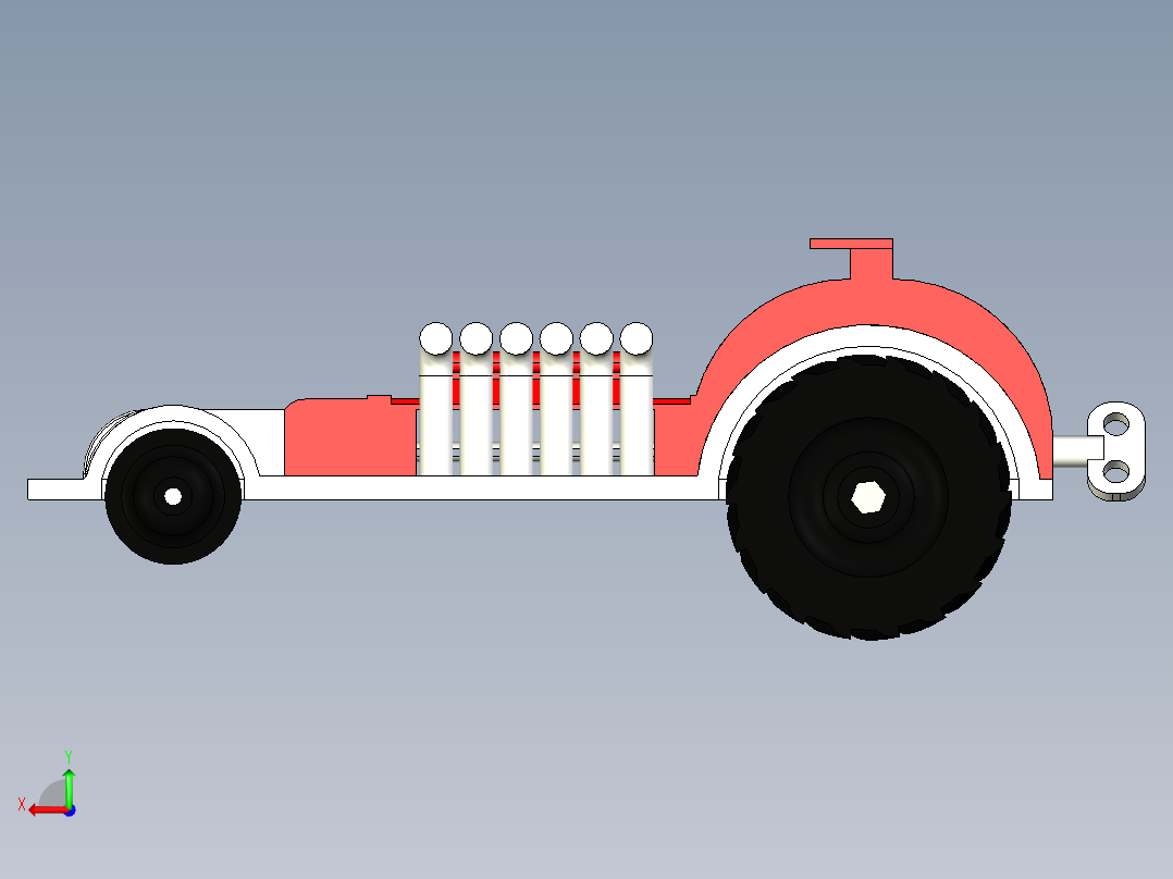 A3003239-橡皮筋动力拖拉机后视图