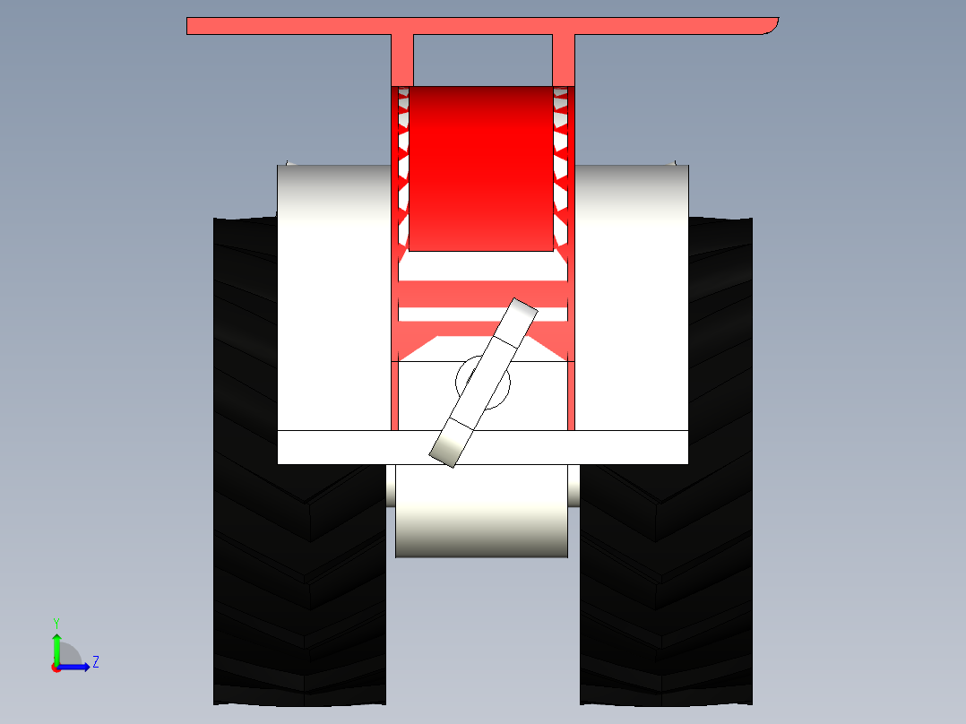 A3003239-橡皮筋动力拖拉机左视图