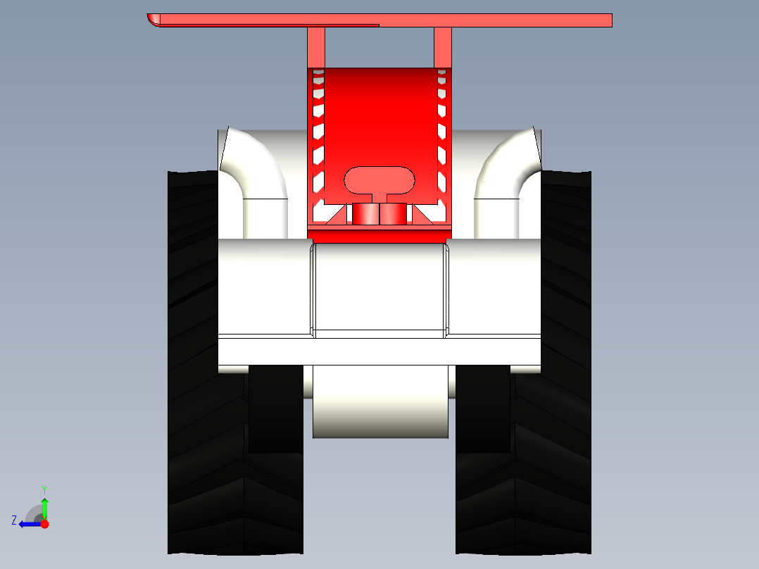 A3003239-橡皮筋动力拖拉机右视图