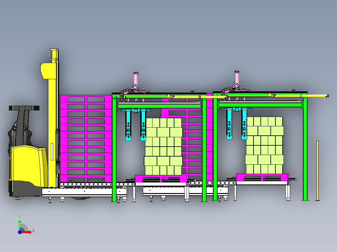 箱体自动码垛前视图