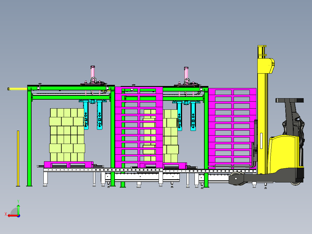 箱体自动码垛后视图