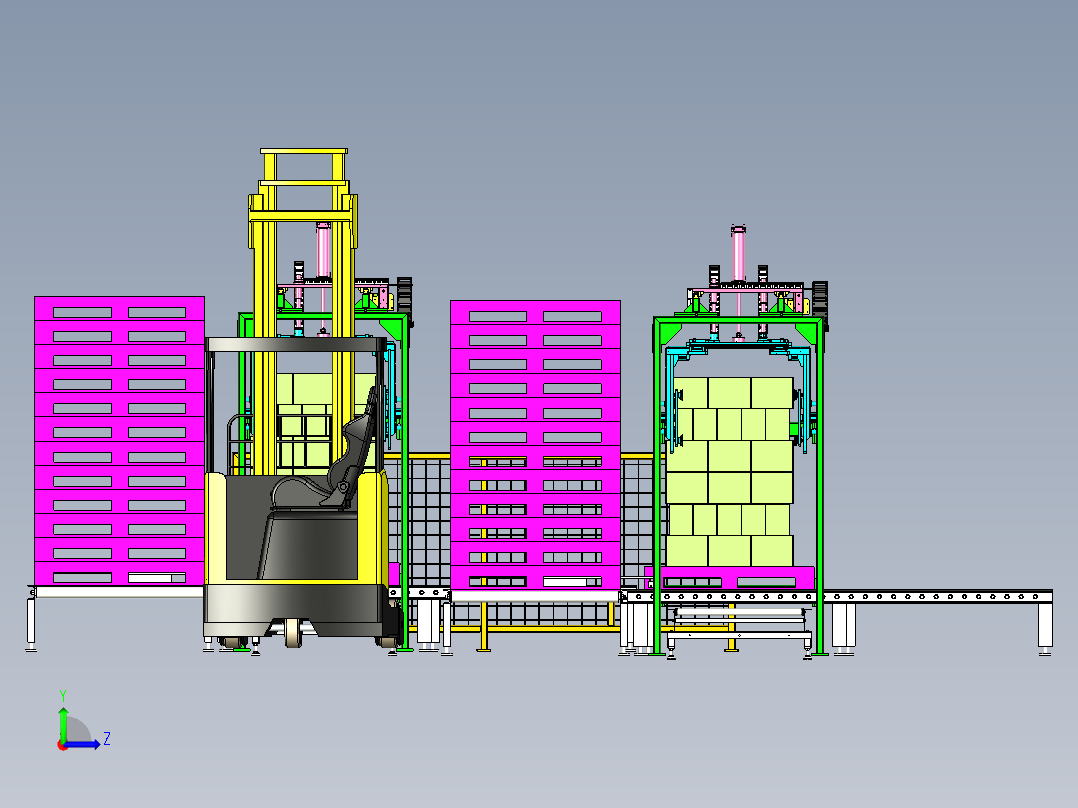 箱体自动码垛左视图
