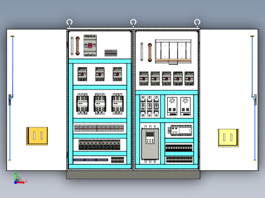 双柜组装120A交流接触器软启动控制柜前视缩略图