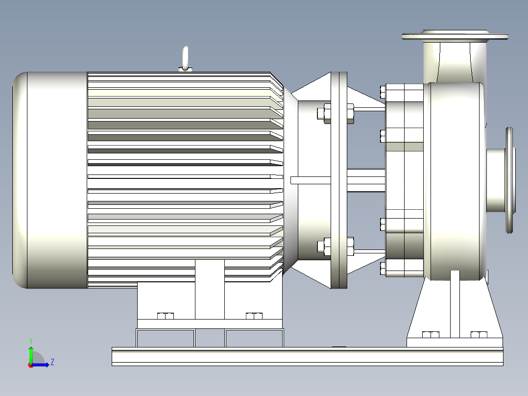 ISW╱IHW系列管道离心泵[ISW100-250(I)A]左视图
