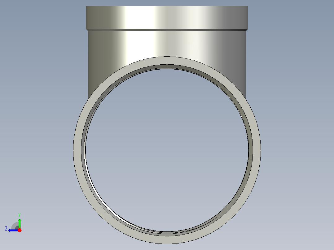 螺纹管三通-异径 DN80-DN65右视图