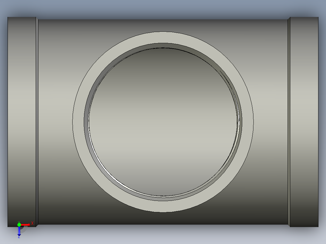 螺纹管三通-异径 DN80-DN65俯视图