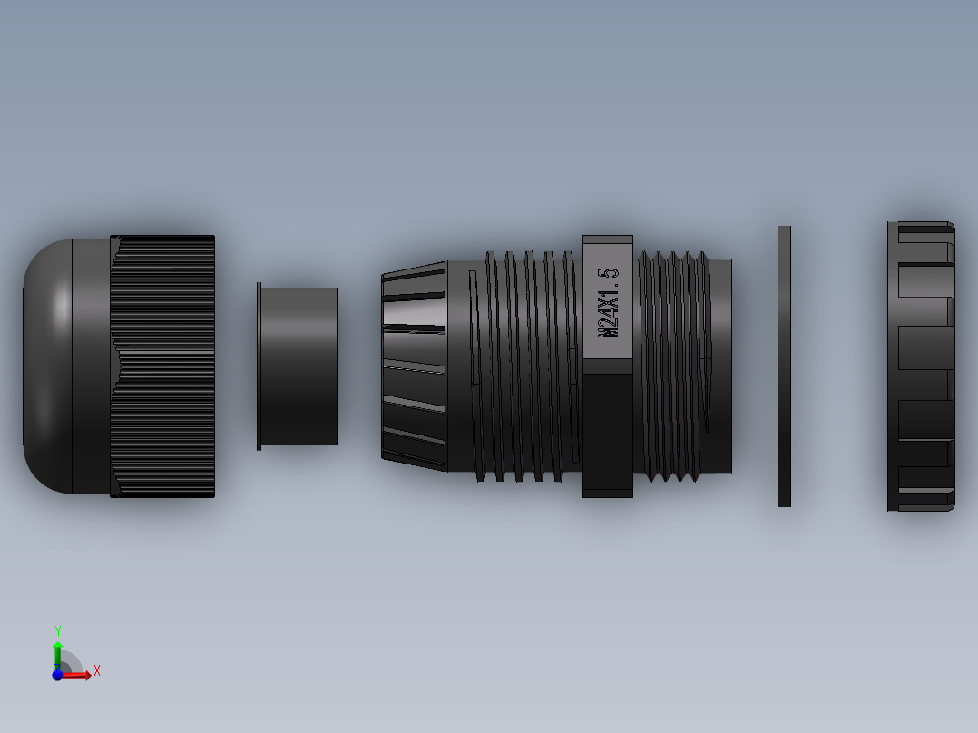 M24x1.5增安防爆尼龙电缆接头前视图