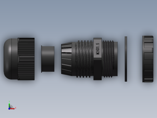 M24x1.5增安防爆尼龙电缆接头前视缩略图
