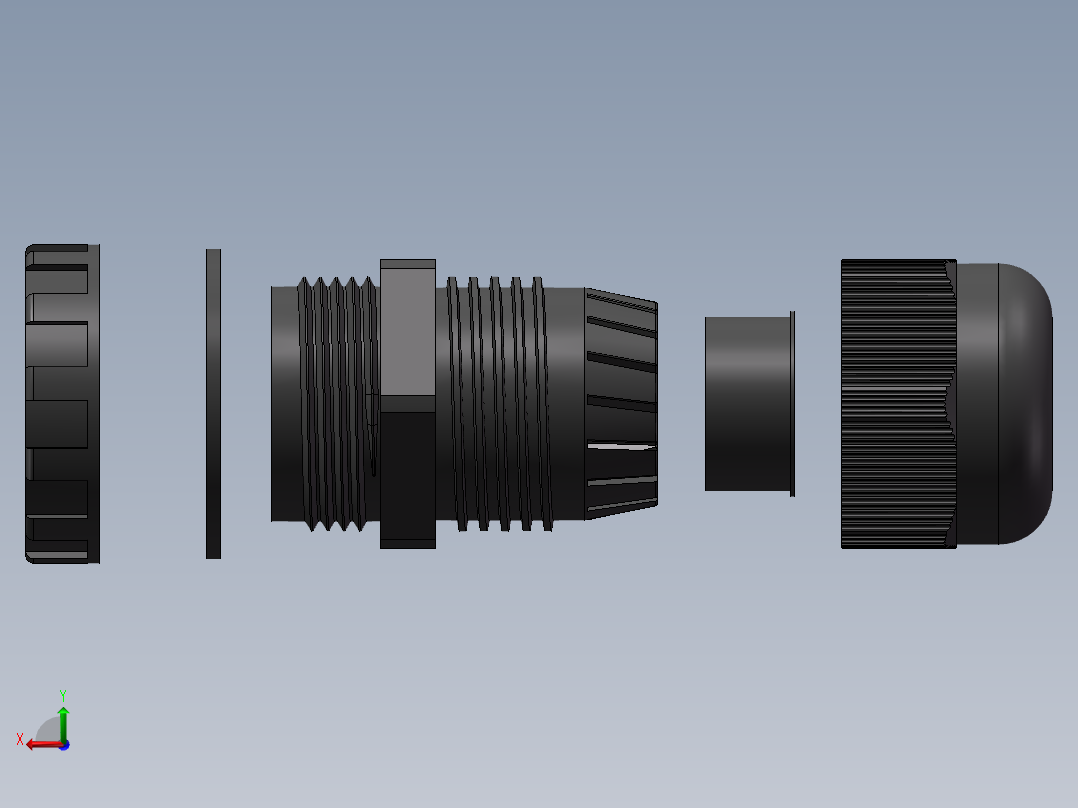 M24x1.5增安防爆尼龙电缆接头后视图