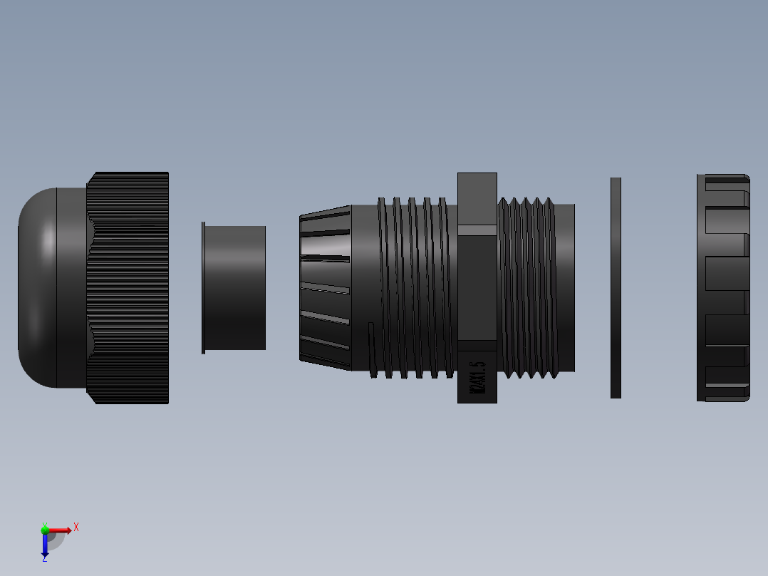 M24x1.5增安防爆尼龙电缆接头俯视图