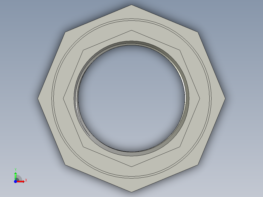 螺纹管活接-等径内丝直通 DN40前视图