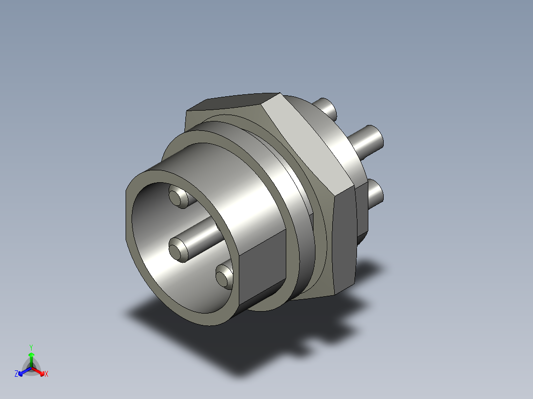 2-通讯插头-四针正等轴测图