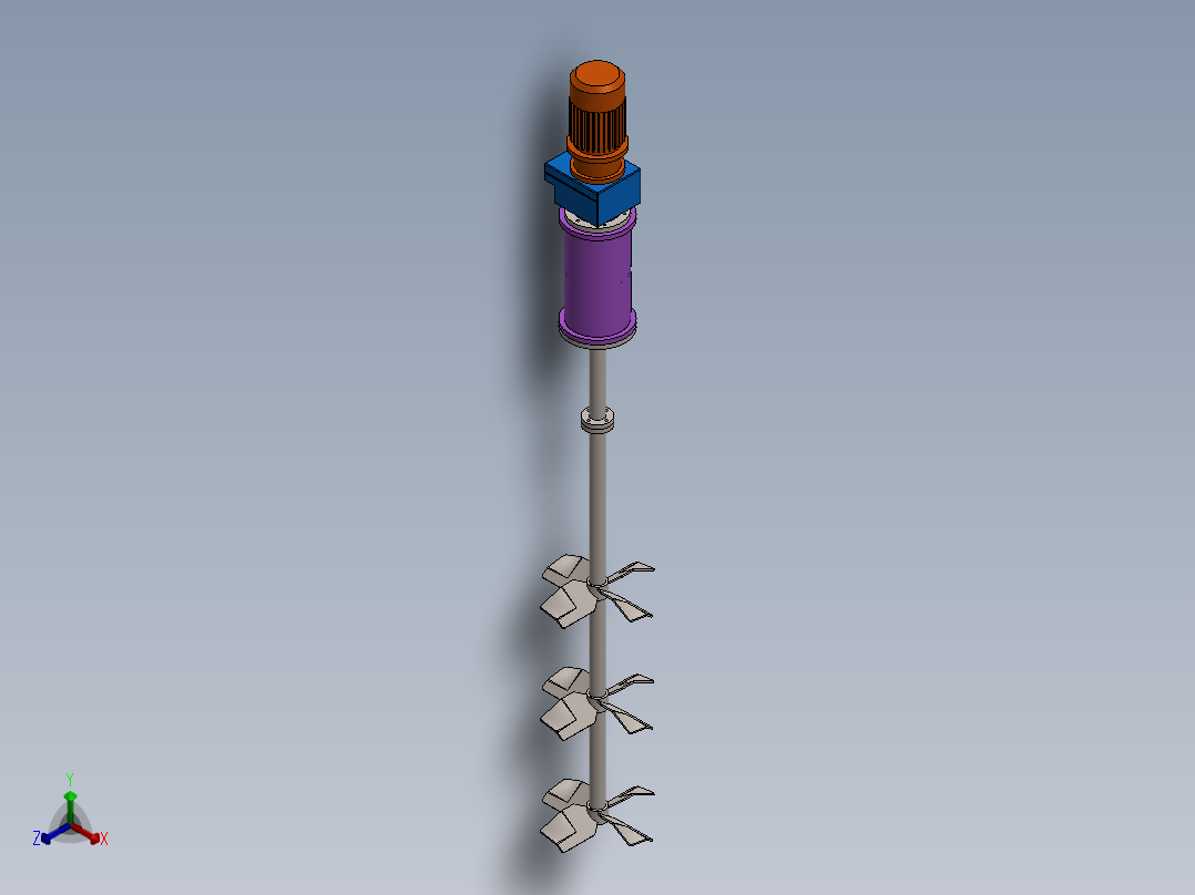 搅拌机轴正等轴测图