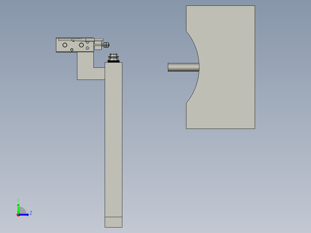 螺母O圈接料部件左视图