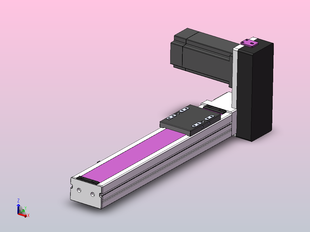 DMB65-RUCR同步带模组直线模组（电机右上折）[DMB65-L66S300-DT100-C2U-RUCR]主视图