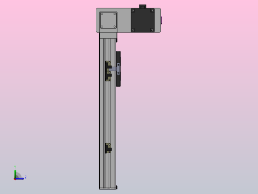 DMB65-RUCR同步带模组直线模组（电机右上折）[DMB65-L66S300-DT100-C2U-RUCR]左视缩略图
