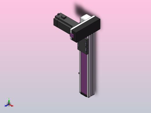 DMB65-RUCR同步带模组直线模组（电机右上折）[DMB65-L66S300-DT100-C2U-RUCR]正等轴测缩略图