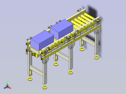 一款可变宽度的滚筒传送带3D模型