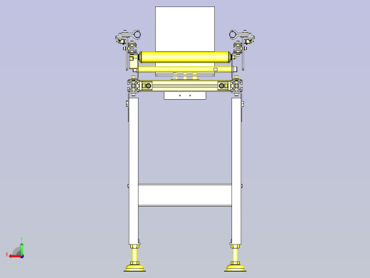 一款可变宽度的滚筒传送带3D模型后视缩略图