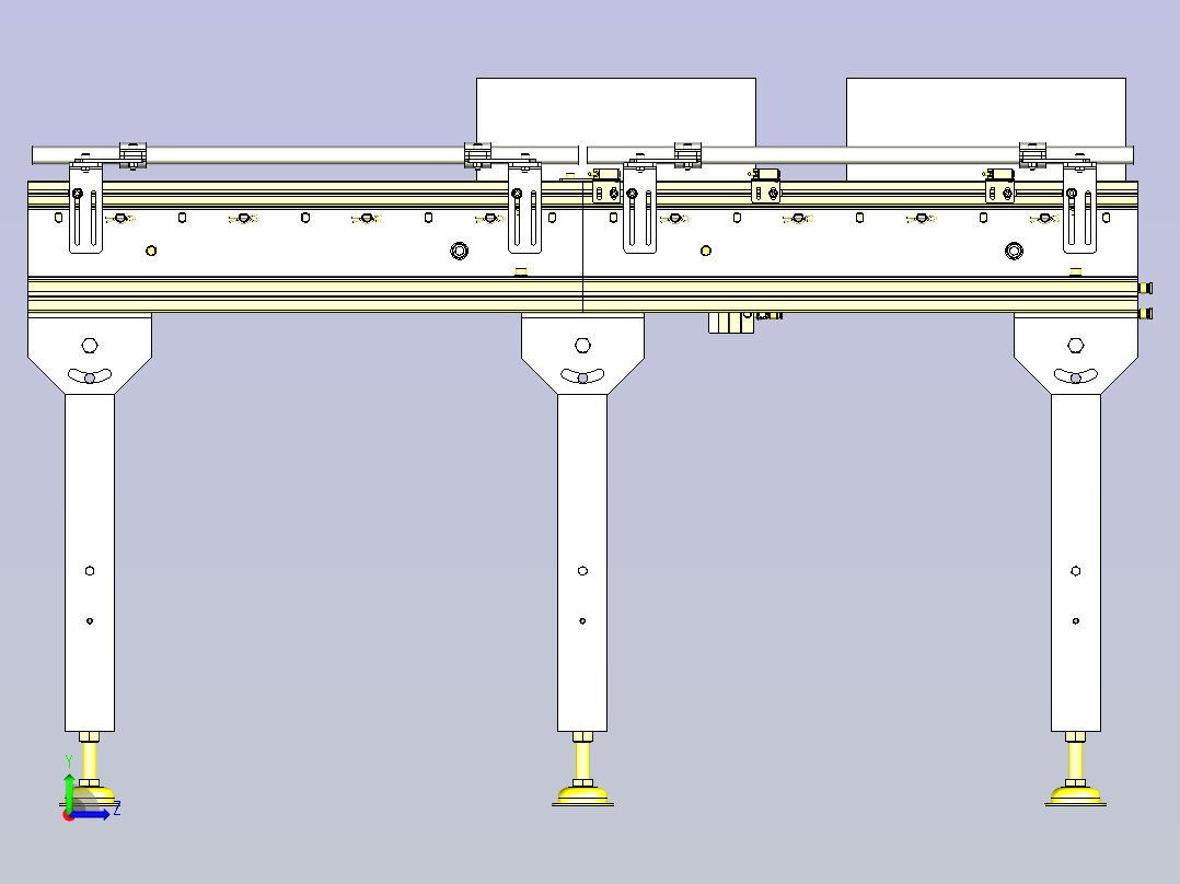 一款可变宽度的滚筒传送带3D模型左视图