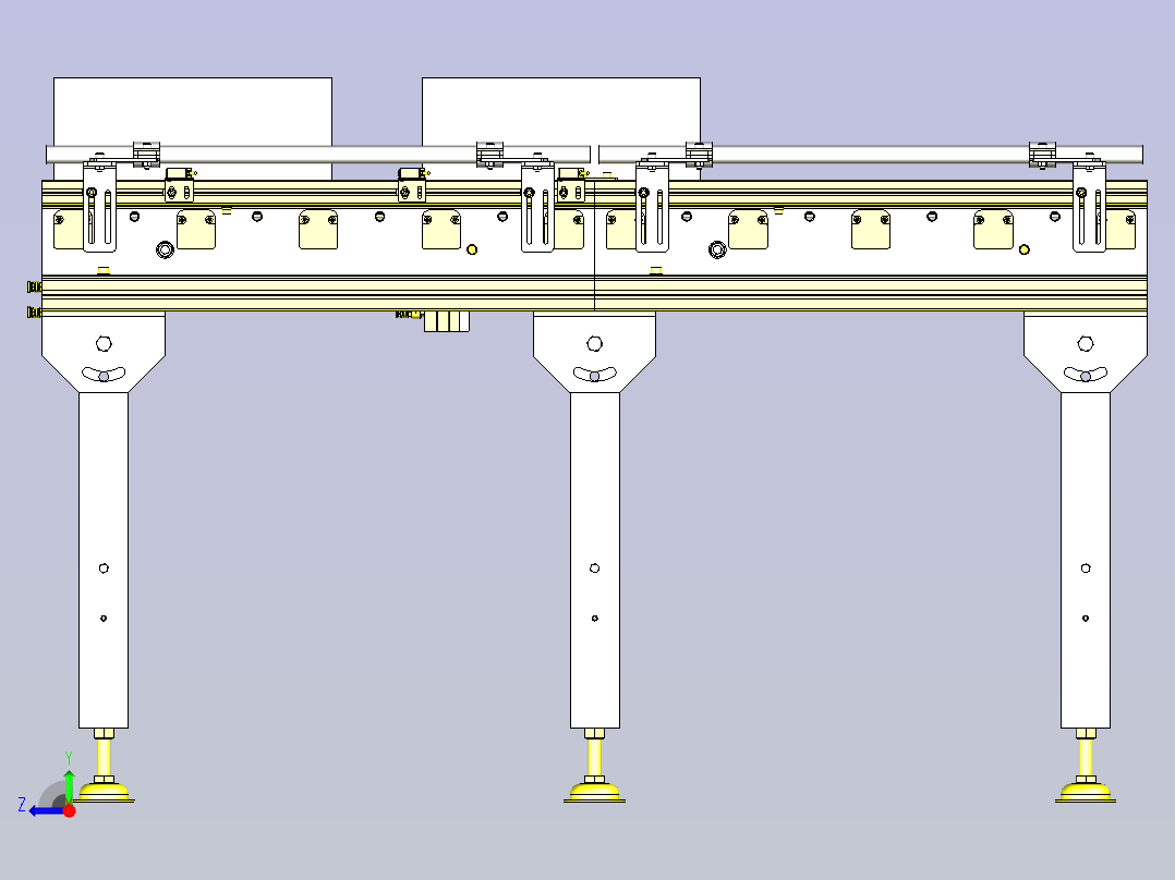 一款可变宽度的滚筒传送带3D模型右视图