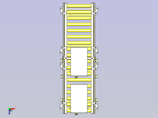 一款可变宽度的滚筒传送带3D模型俯视缩略图
