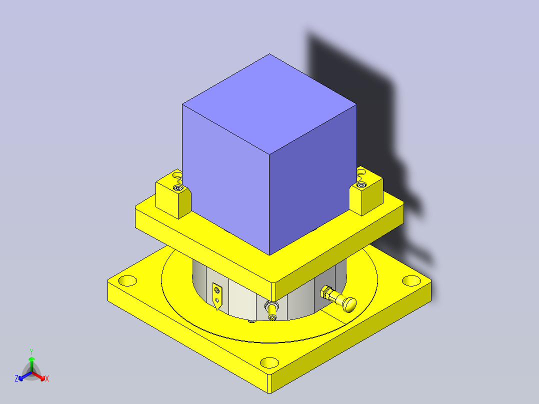 一款简易旋转滑台3D模型主视图