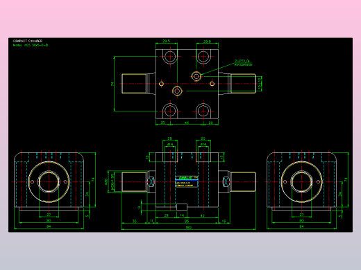薄型气缸转角下压缸2D-HCS50x5-D-B
